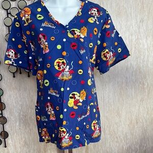 Disney halloween Character Scrub Top